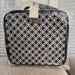 Jones New York Black and White Geometric Cosmetic Bag